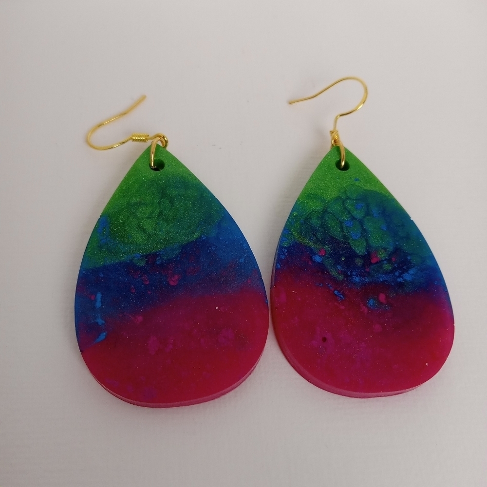 Colorful Teardrop Earrings - Picture 6 of 6